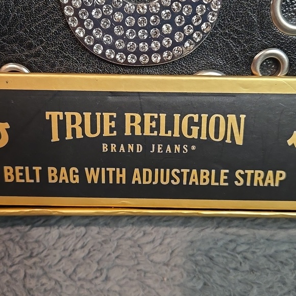 True Religion Black Belt Bag with Silver Accents Sz S/M